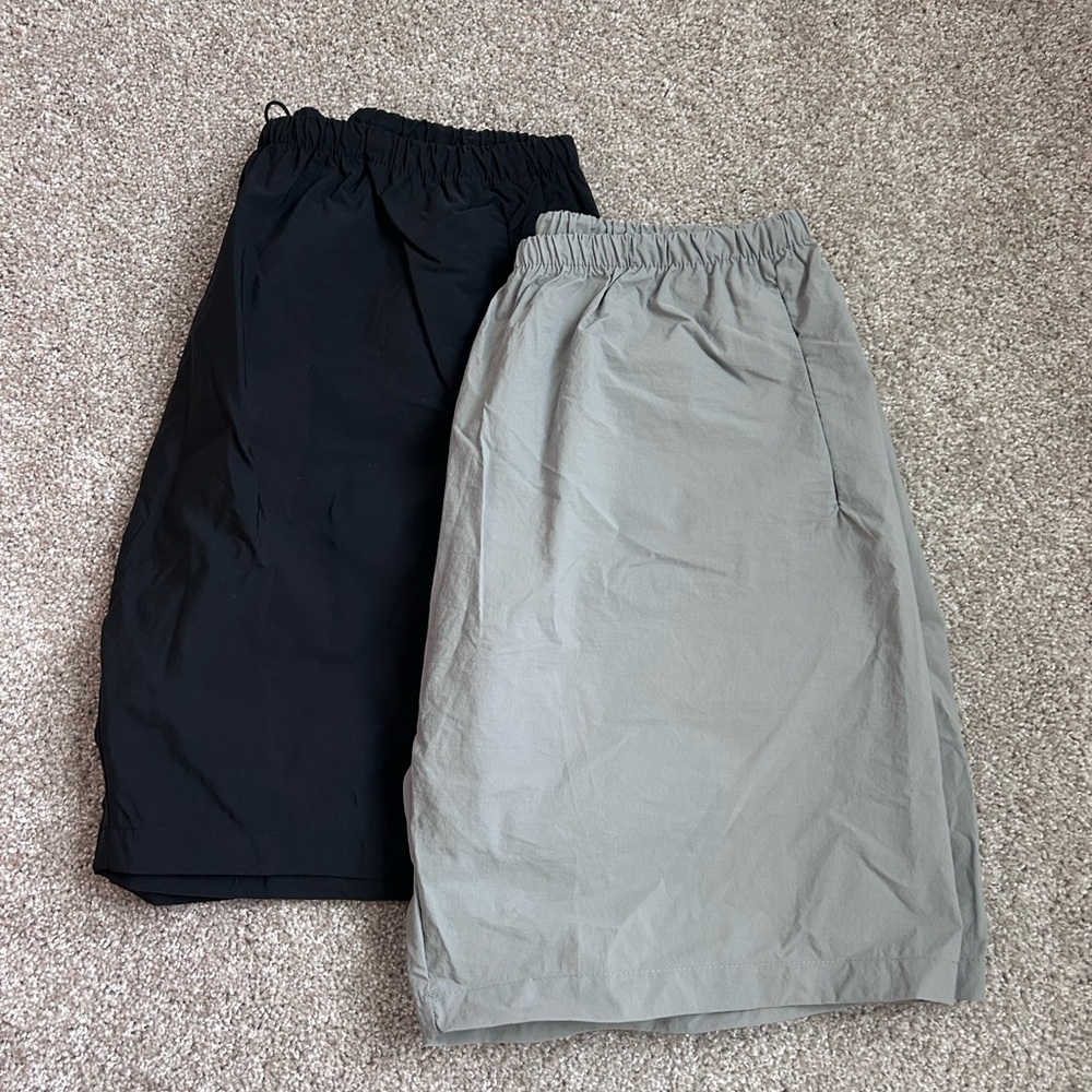 Set of Two Yeezy SH-01 Nylon Charcoal Black and Gray Men's Shorts Size 2